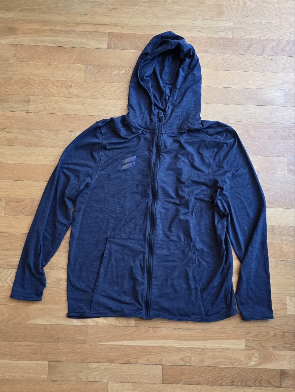 Hurley Men's Charcoal Grey Full Zip Hoodie | Large